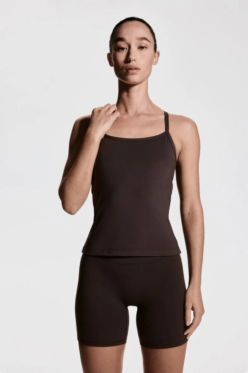 H&M Integral-bra sports strappy top with SoftMove™