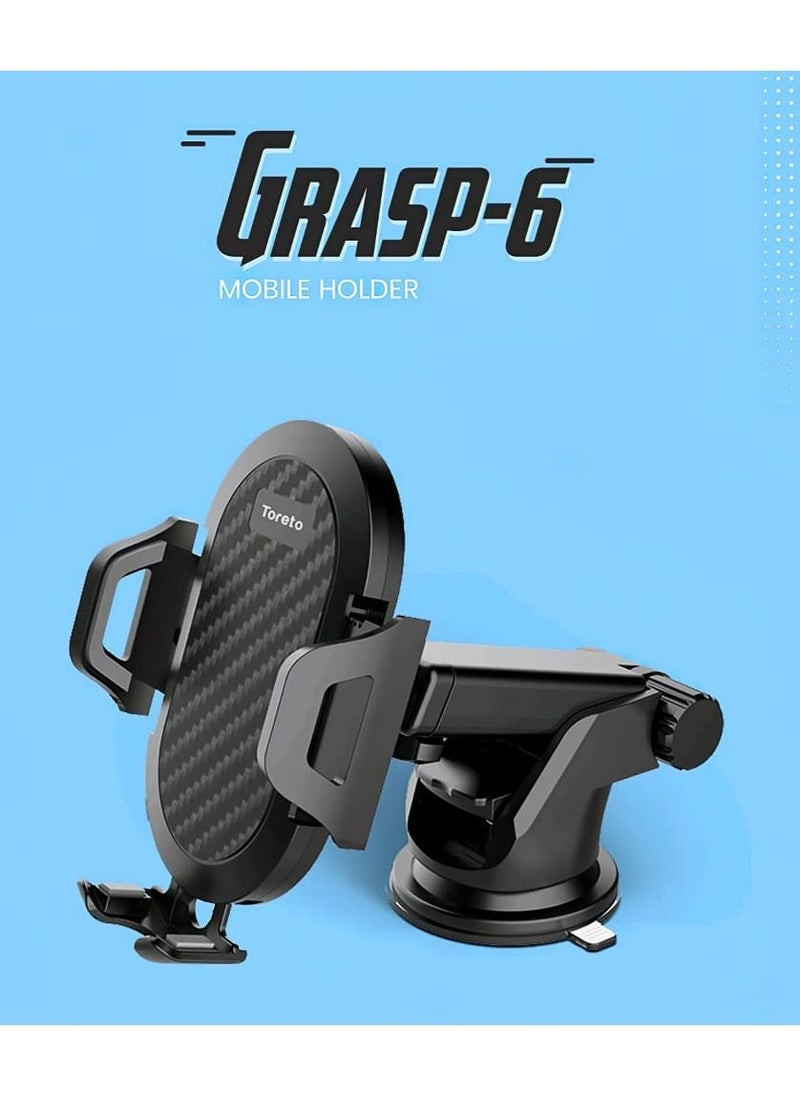 GRASP 6 Car Mobile Holder 360 Degree Rotation Free To Adjust