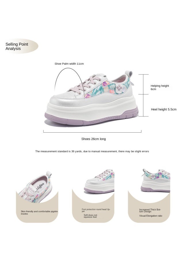 SAFIYA Lightweight Thick Sole】saturday Brand Women's Platform Sneakers 2025 New Irregular Sequins Height-increasing White Shoes - Image 3