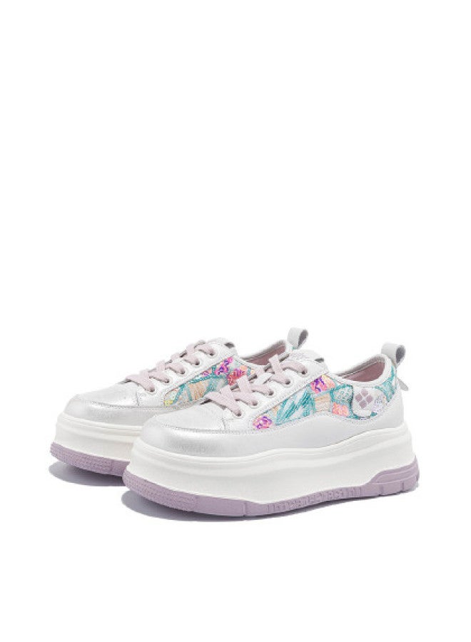 SAFIYA Lightweight Thick Sole】saturday Brand Women's Platform Sneakers 2025 New Irregular Sequins Height-increasing White Shoes - Image 1