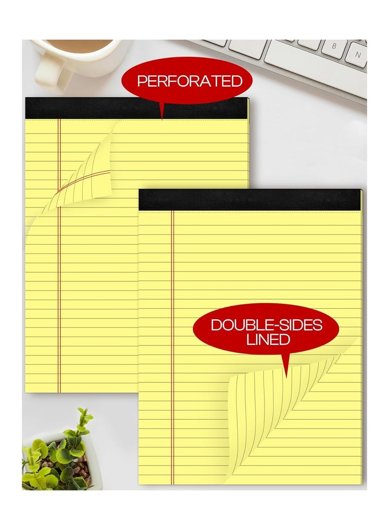 3-Pack Yellow Legal Pads, 8.5 x 11 Inches, Wide Ruled Notebooks with 50 Perforated Sheets Each, Ideal for Note-Taking and Writing, Legal Notepads for Office and School Use. - Image 3