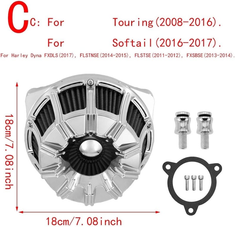 Yurefax Motorcycle Air Cleaner Intake Filter - Image 2