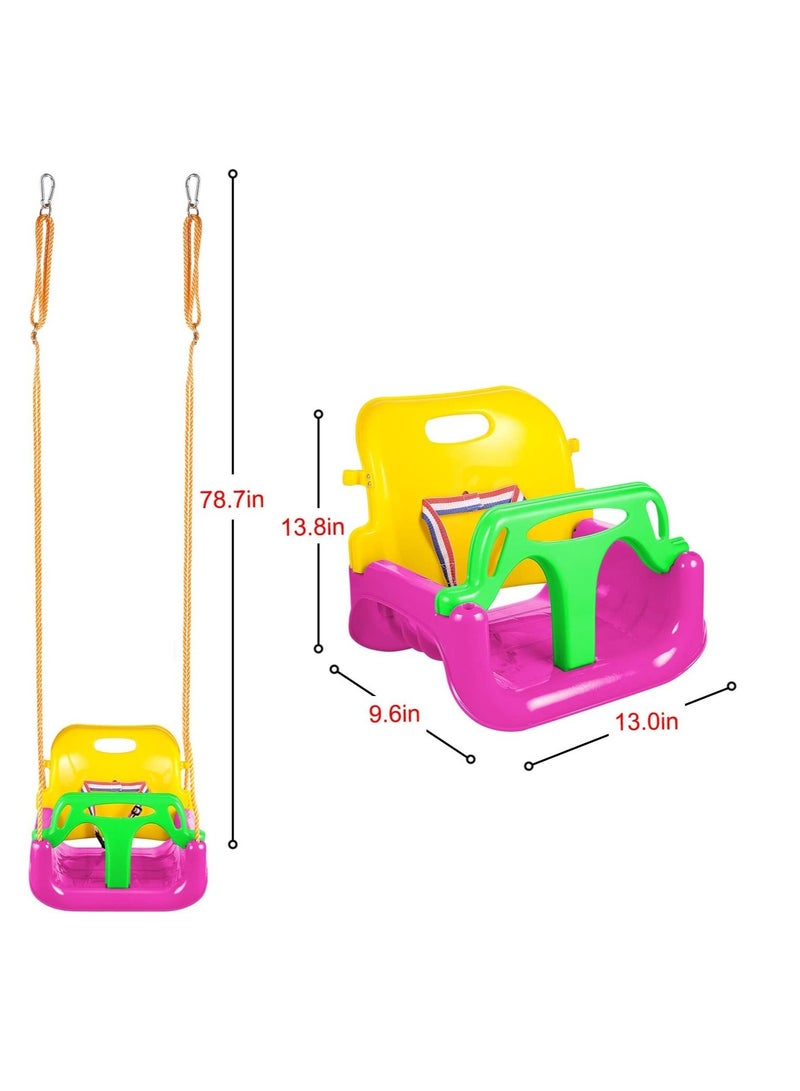 3-in-1 Toddler Swing Seat Infants to Teens Detachable Outdoor Toddlers Children Hanging Seat Pink - Image 5