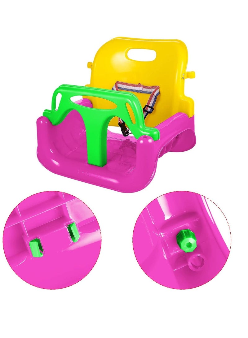 3-in-1 Toddler Swing Seat Infants to Teens Detachable Outdoor Toddlers Children Hanging Seat Pink - Image 2