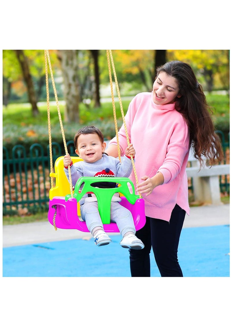3-in-1 Toddler Swing Seat Infants to Teens Detachable Outdoor Toddlers Children Hanging Seat Pink - Image 4