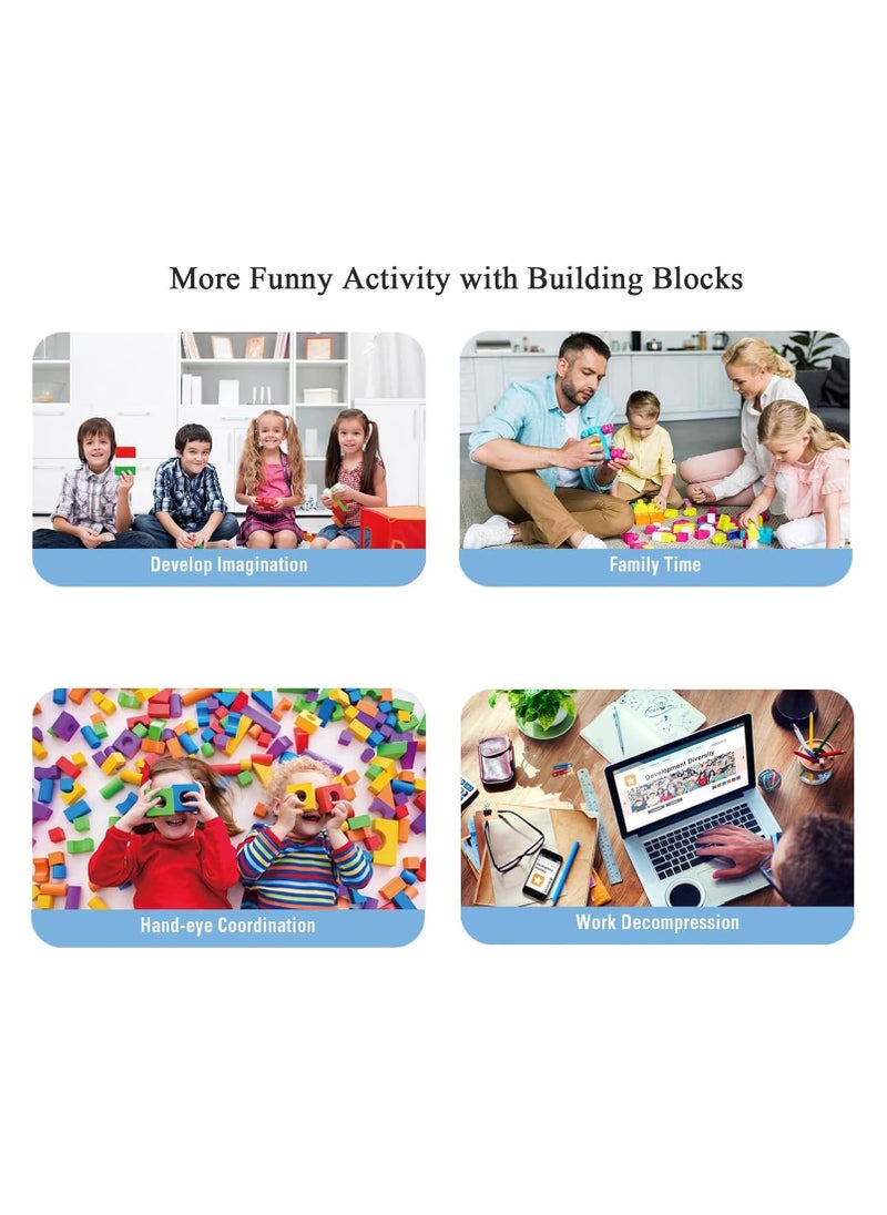Building Bricks 2000+ Pieces Set - Classic Building Bricks Building Block and Mini Building Blocks for Boys Girls & Adults (Pink)  - Image 3