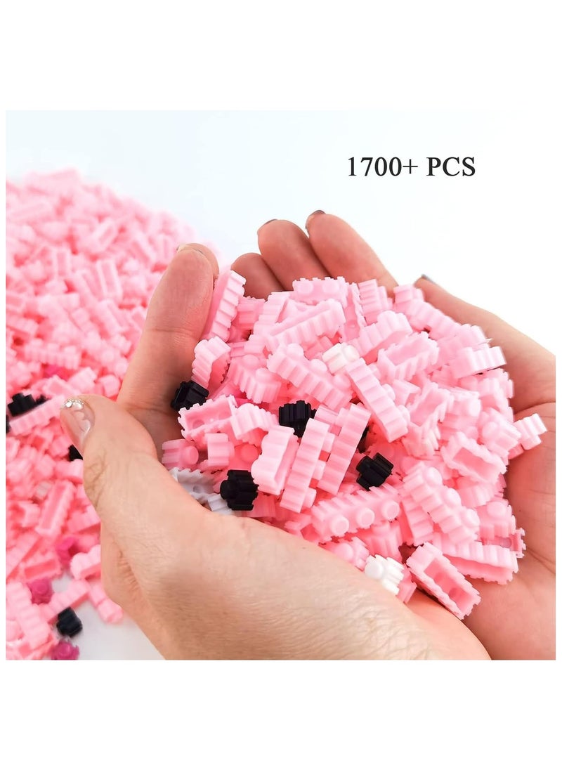 Building Bricks 2000+ Pieces Set - Classic Building Bricks Building Block and Mini Building Blocks for Boys Girls & Adults (Pink)  - Image 5