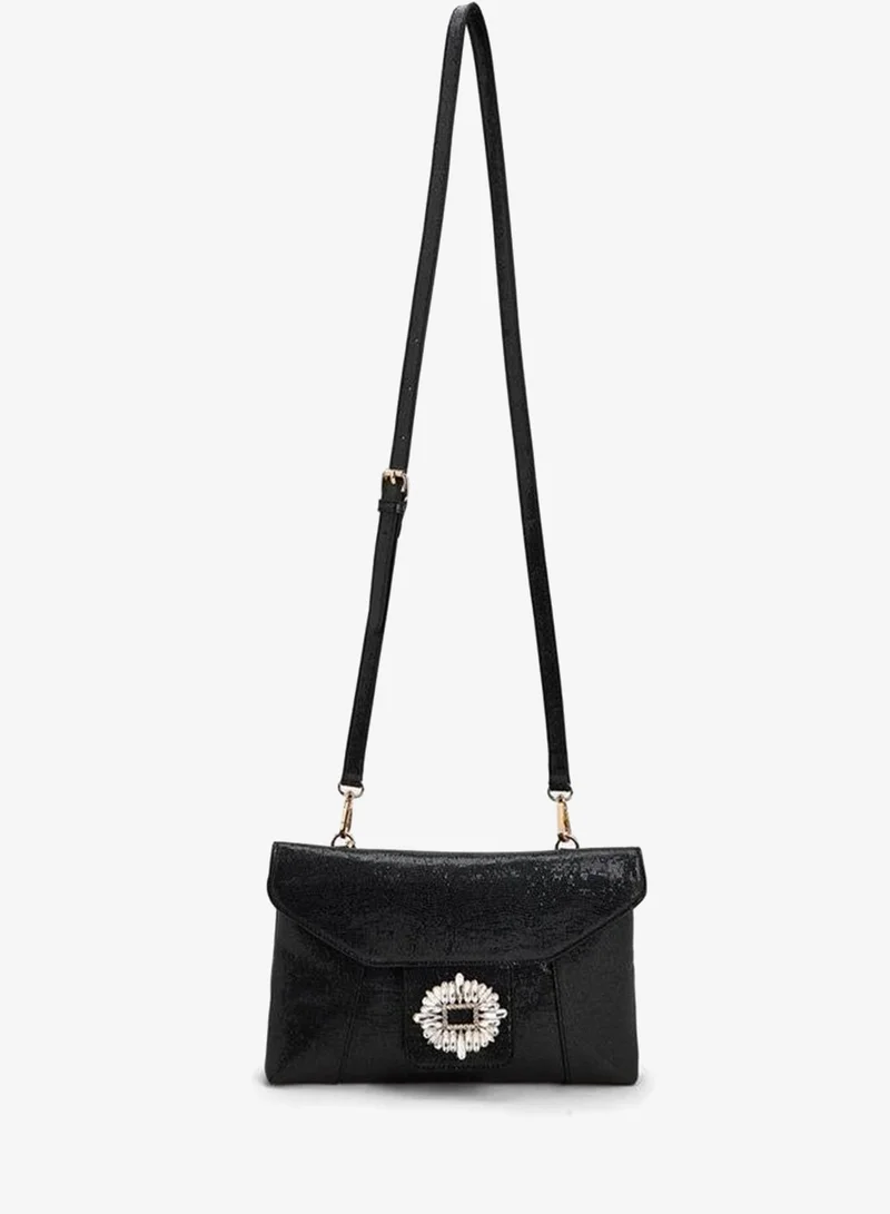 Paprika Embellished Clutch With Haul Loop