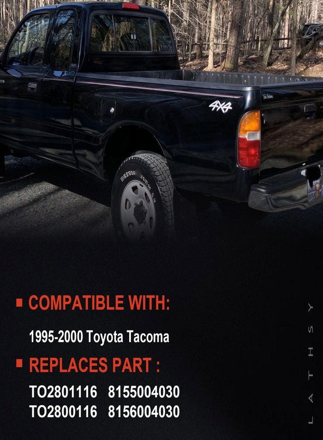 Lathsy Tail Light Compatible With 1995-2000 Toyota Tacoma Rear Light Taillights Pair Left and Right Driver and Passenge Side Replace TO2800116 TO2801116 8156004030 8155004030(Red/Amber/Clear Lens) - Image 2