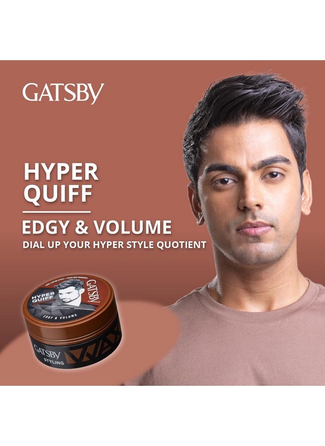 GATSBY Hair Styling Wax - Edgy & Volume, For Hyper Quiff Style, Non Sticky, Volumizing Finish, Anytime Re-Stylable, Easy Wash Off, 75Gm  - Image 4