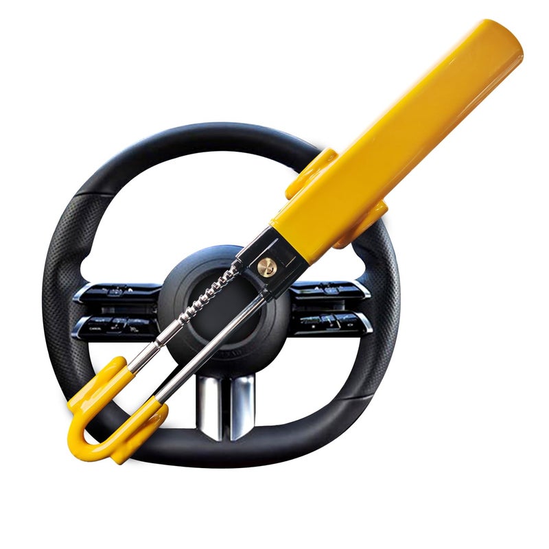 Generic Sevenwalls Twin Bar Steering Wheel Lock - High Visibility Anti-Theft Device for Cars, Vans & Caravans - Enhance Car Security - Includes 2 Keys - Strong Steering Wheel Lock  - Image 1