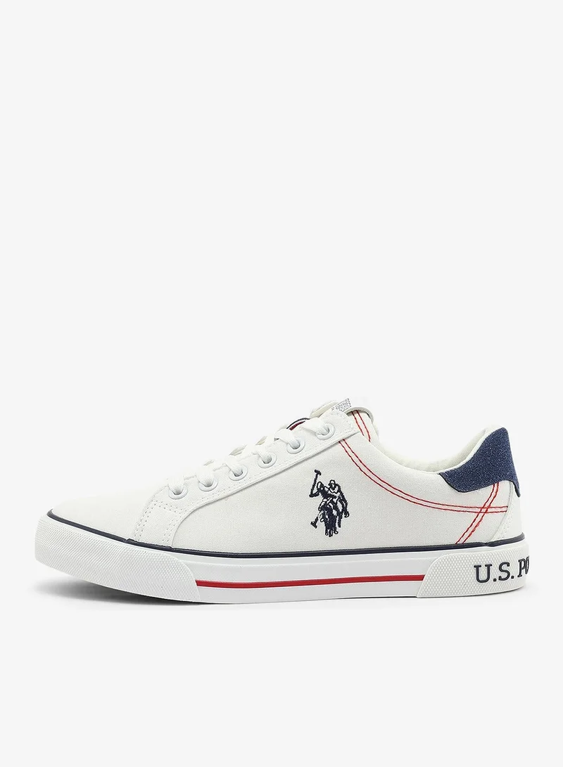 U.S. Polo Assn. white Women's All-White Low-Top Sneakers - Classic Minimalist Design, Comfortable Everyday Casual Shoes for Women | Best Price UAE