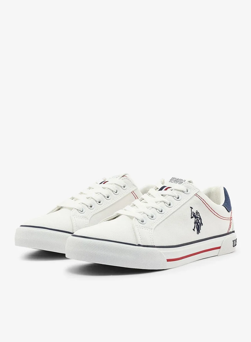 U.S. Polo Assn. white Women's All-White Low-Top Sneakers - Classic Minimalist Design, Comfortable Everyday Casual Shoes for Women | Best Price UAE