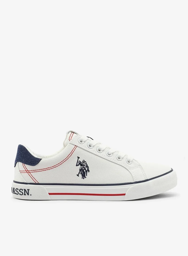 U.S. Polo Assn. white Women's All-White Low-Top Sneakers - Classic Minimalist Design, Comfortable Everyday Casual Shoes for Women | Best Price UAE