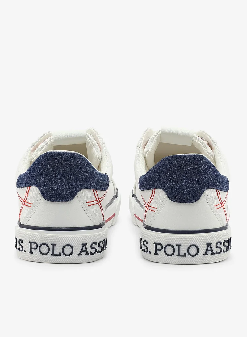 U.S. Polo Assn. white Women's All-White Low-Top Sneakers - Classic Minimalist Design, Comfortable Everyday Casual Shoes for Women | Best Price UAE