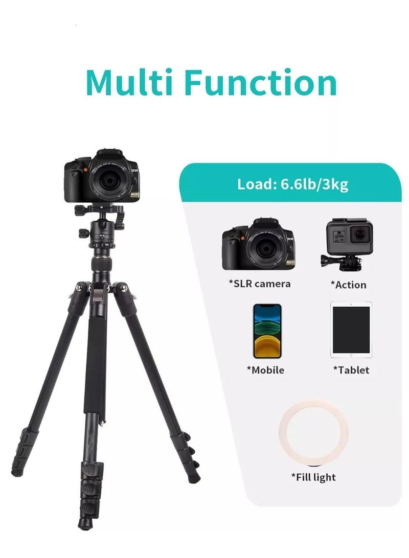 DUSALA 2-IN-1 Monopod tripod 360° Rotation Ball Head with Stable Hook 2-IN-1 Monopod Professional Tripod Stand for Tablet Mobile DSLR camera Action camera(Type 325-NB30) - Image 5