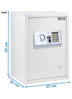 خزنة كبيرة للمكتب المنزلي مع قفل رقمي ومفاتيح طوارئ، مقاومة للحريق (مقاس 50×35×30 سم) باللون الأبيض - pzsku/ZB368899B666162255C39Z/45/_/1702459201/3ea56ab1-dfe6-4002-934d-6650aec426c0