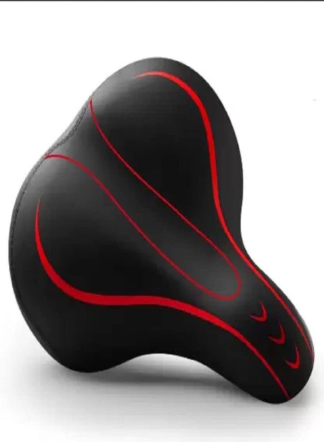 keycraze مقعد دراجة كبير الحجم من KEYCRAZE، مقعد دراجة مريح - مقعد دراجة بديل عالمي (أحمر وأسود) - Image 2