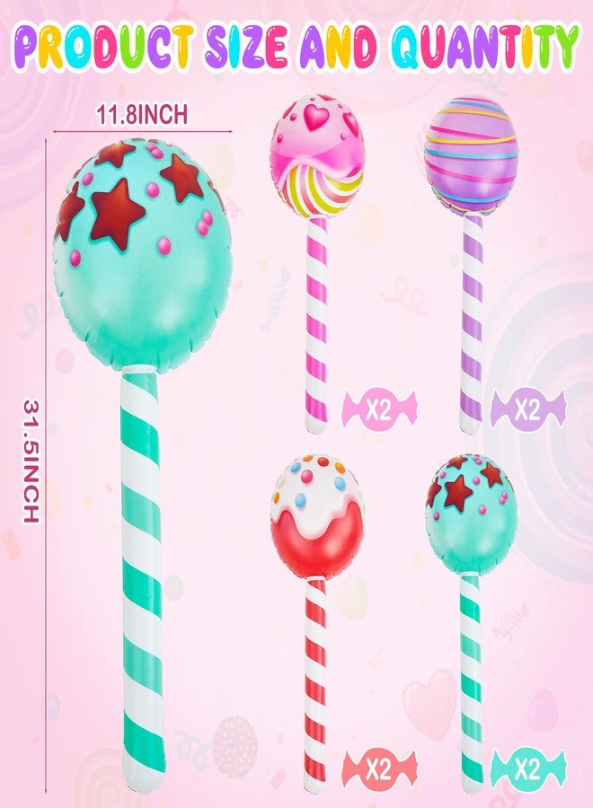 Poen مجموعة بوين المكونة من 8 قطع من المصاصات القابلة للنفخ الكبيرة، بطول 29.53 بوصة، لتزيين حفلات أعياد الميلاد، تتضمن مصاصات عملاقة قابلة للنفخ على شكل بالونات حلوى، مثالية كهدايا للحفلات ذات الطابع الخاص (لطيفة). - Image 2