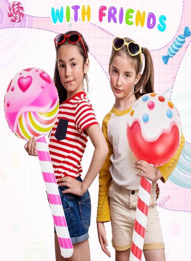 Poen مجموعة بوين المكونة من 8 قطع من المصاصات القابلة للنفخ الكبيرة، بطول 29.53 بوصة، لتزيين حفلات أعياد الميلاد، تتضمن مصاصات عملاقة قابلة للنفخ على شكل بالونات حلوى، مثالية كهدايا للحفلات ذات الطابع الخاص (لطيفة). - Image 3