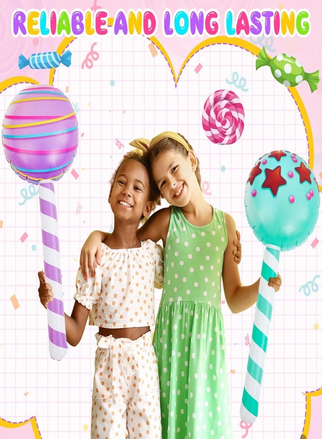 Poen مجموعة بوين المكونة من 8 قطع من المصاصات القابلة للنفخ الكبيرة، بطول 29.53 بوصة، لتزيين حفلات أعياد الميلاد، تتضمن مصاصات عملاقة قابلة للنفخ على شكل بالونات حلوى، مثالية كهدايا للحفلات ذات الطابع الخاص (لطيفة). - Image 5