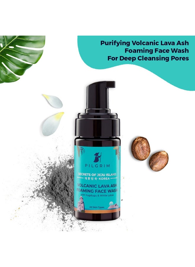 بيلجريم غسول وجه رغوي برماد الحمم البركانية من بيلجريم للتنظيف العميق باليوجدوجو واللوتس الأبيض منتجات كورية للعناية بالبشرة آمن 100% لجميع أنواع البشرة خالي كبريتات لوريل الصوديوم والبارابين 120 مل - Image 4