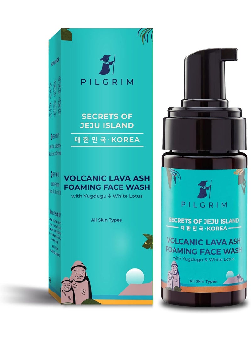 بيلجريم غسول وجه رغوي برماد الحمم البركانية من بيلجريم للتنظيف العميق باليوجدوجو واللوتس الأبيض منتجات كورية للعناية بالبشرة آمن 100% لجميع أنواع البشرة خالي كبريتات لوريل الصوديوم والبارابين 120 مل - Image 1