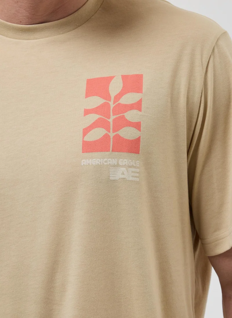 American Eagle Logo Detail Crew Neck T-Shirt