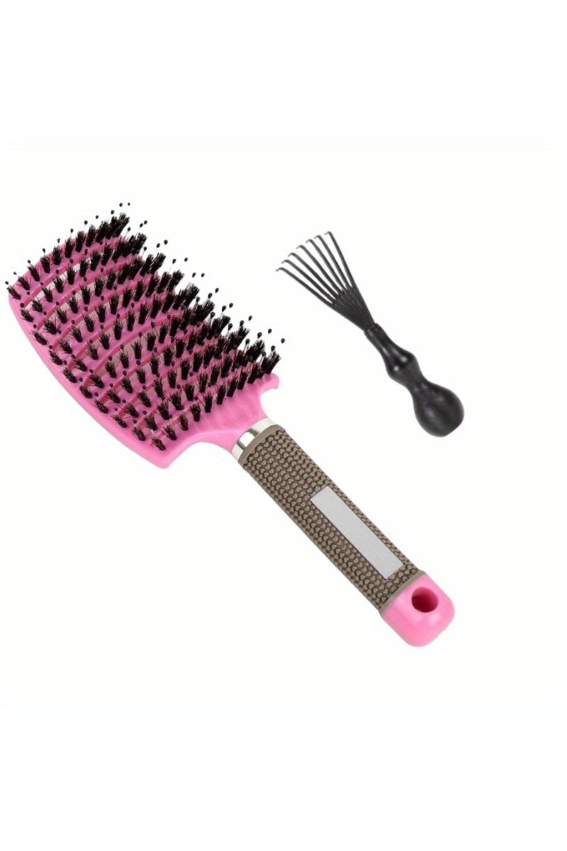 erorex Pink Set Hair Brush Detangling Hairbrush Bristle&Nylon Women's Wet Curly Hair Scalp Massage Comb Sal