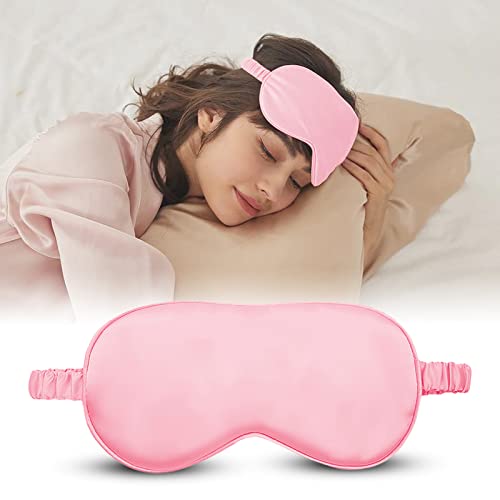 Jenna™ Natural Silk Sleeping Eye Shade Mask Cover for Insomnia, Meditation, Puffy Eyes and Dark Circles BabyPink - Image 1