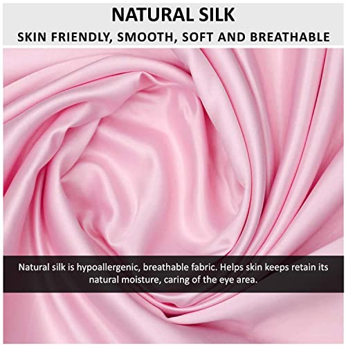 Jenna™ Natural Silk Sleeping Eye Shade Mask Cover for Insomnia, Meditation, Puffy Eyes and Dark Circles BabyPink - Image 5