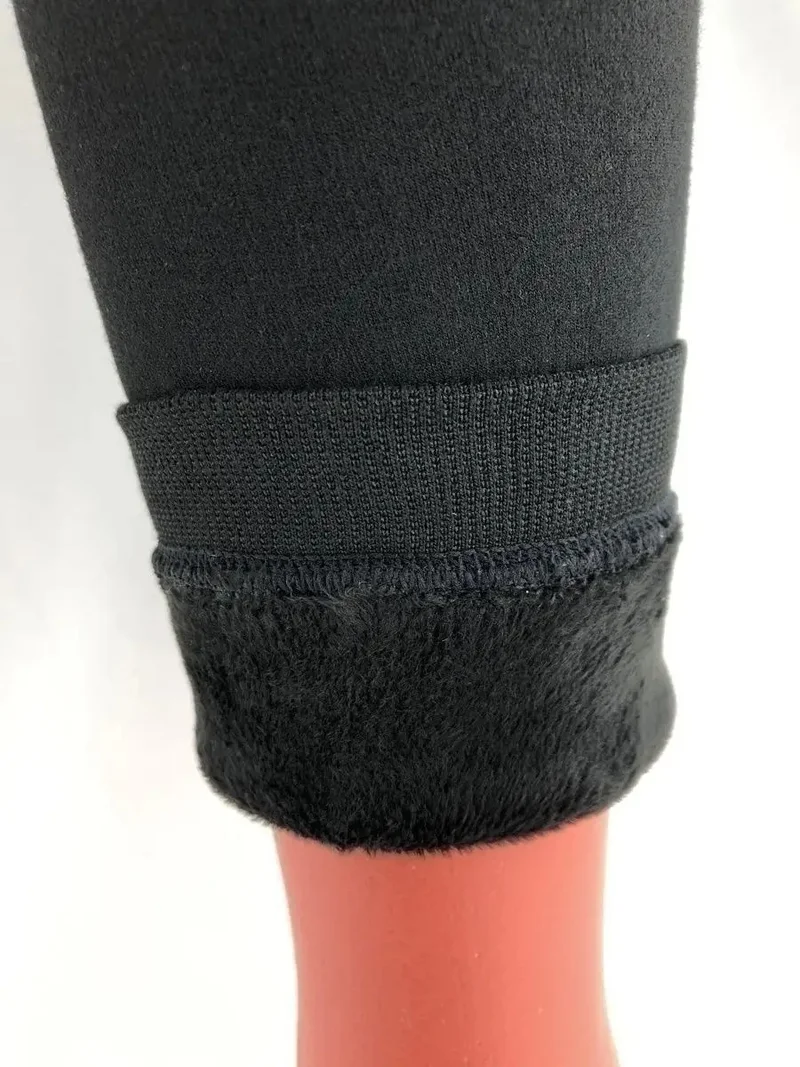 ميستريك Mystical Plush Socks Tights Knitted Seamless Pattern with Hair Inside Black Color