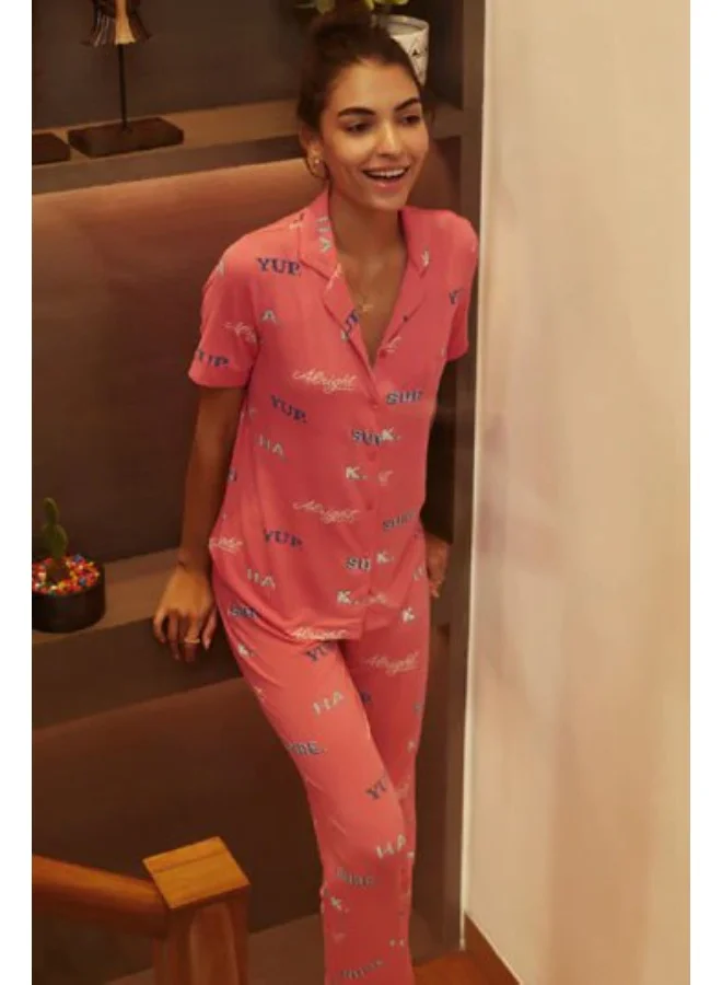 NeceSera Sure Ok Button Down Pajama Set
