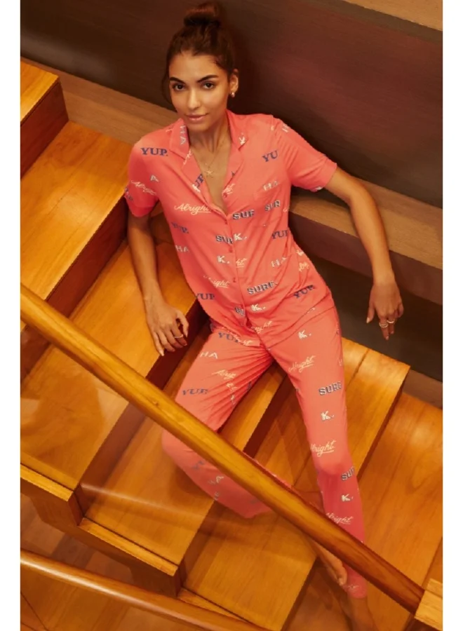 NeceSera Sure Ok Button Down Pajama Set