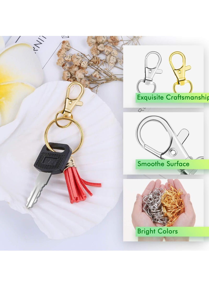 SYOSI - 100pcs Key Chain Swivel Hooks Metal Snap Hook Lanyard Clips with Rings Keychain Hardware for Purse and Crafts - Image 1