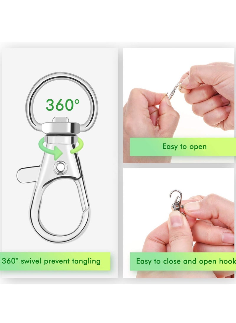 SYOSI - 100pcs Key Chain Swivel Hooks Metal Snap Hook Lanyard Clips with Rings Keychain Hardware for Purse and Crafts - Image 1