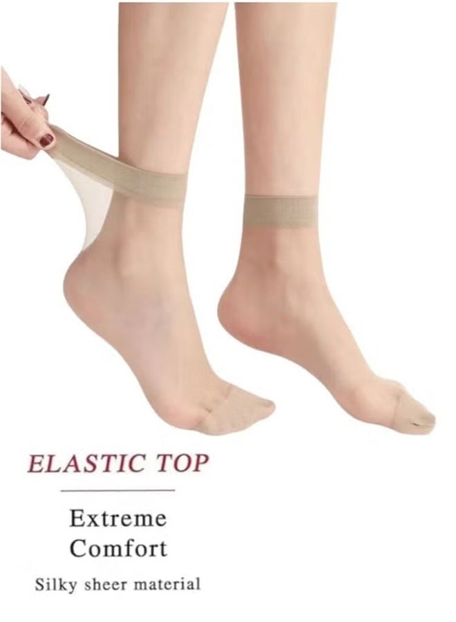 HY 12 Pairs Sheer Ankle Socks Thin Nylon Transparent Ankle High Hosiery Socks Short Dress Stockings for Women Girls (Multi Color) - Image 5