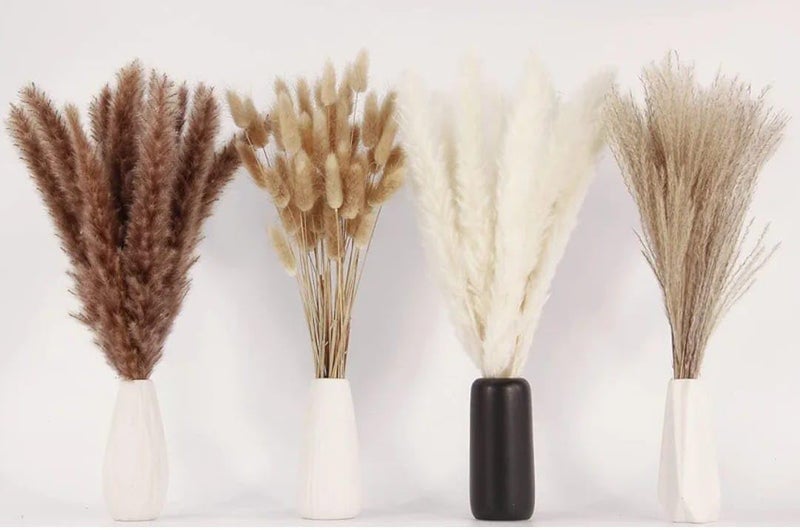 VRB Dec 95 Pcs Set 17inch Natural Dried Pampas GrassReal Rabbit Bunny TailReed PampasBoho BouquetArtificial Flowers Decor for Table Vase Home Decoration 95 Pcs Dried Flower Set - Image 4