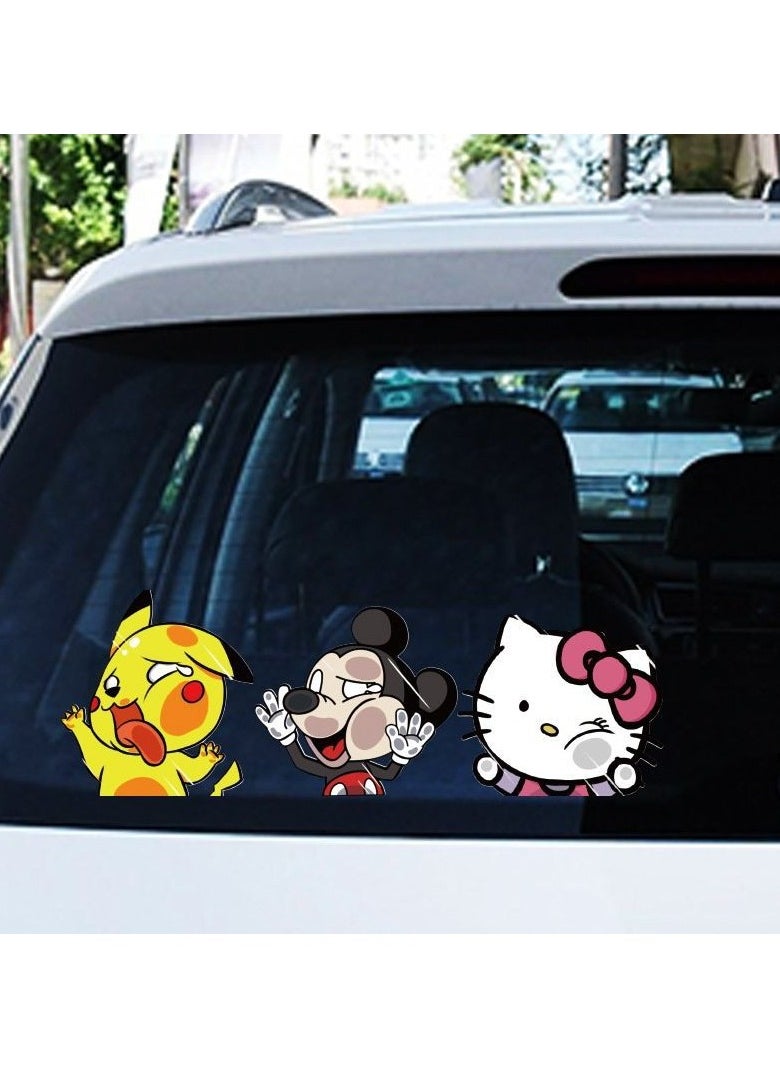 Generic 3PCS Avengers car and motorcycle stickers, helmet stickers, Marvel Iron Man car stickers, car window glass Avengers stickers (Random  - Image 1
