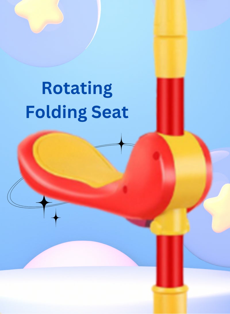 ام جي سكوتر باندا 3 في 1 قابل للطي للأطفال مع موسيقى، أضواء LED، عجلات إضاءة وامضة، ارتفاع قابل للتعديل ومقعد قابل للإزالة، سطح مضاد للانزلاق، خارجي وداخلي للأطفال من 3 إلى 8 سنوات، ألوان مختلفة - Image 3