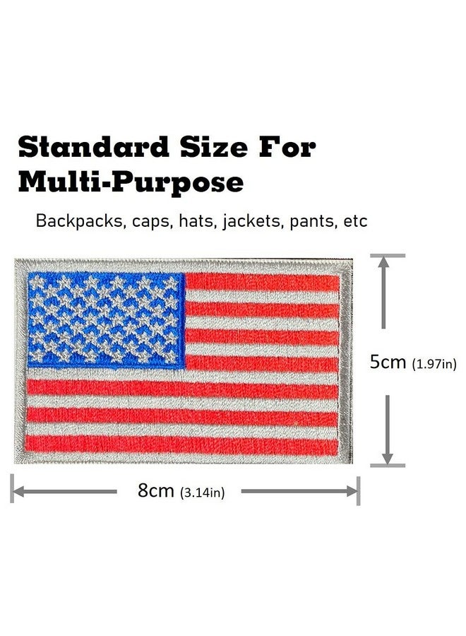 2Pcs Premium Iron On Usa Us American Flag Tactical Patches With Iron On Backing For Backpacks Caps Hats Jackets Pants (2Gray)  - Image 3
