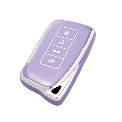 OFFCURVE غطاء مفتاح OFFCURVE لسيارات لكزس - غلاف مفتاح متوافق مع لكزس RX ES GS LS RS NX GX LX RC LC - ملحقات السيارة الذكية - واقي كامل لمفتاح السيارة - لون بنفسجي - Image 1