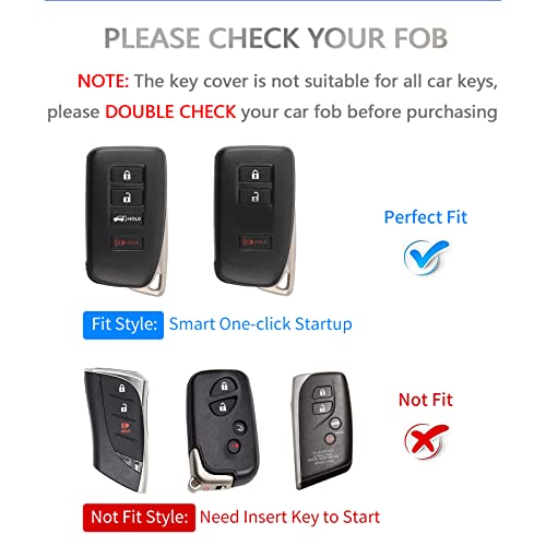 OFFCURVE غطاء مفتاح OFFCURVE لسيارات لكزس - غلاف مفتاح متوافق مع لكزس RX ES GS LS RS NX GX LX RC LC - ملحقات السيارة الذكية - واقي كامل لمفتاح السيارة - لون بنفسجي - Image 2