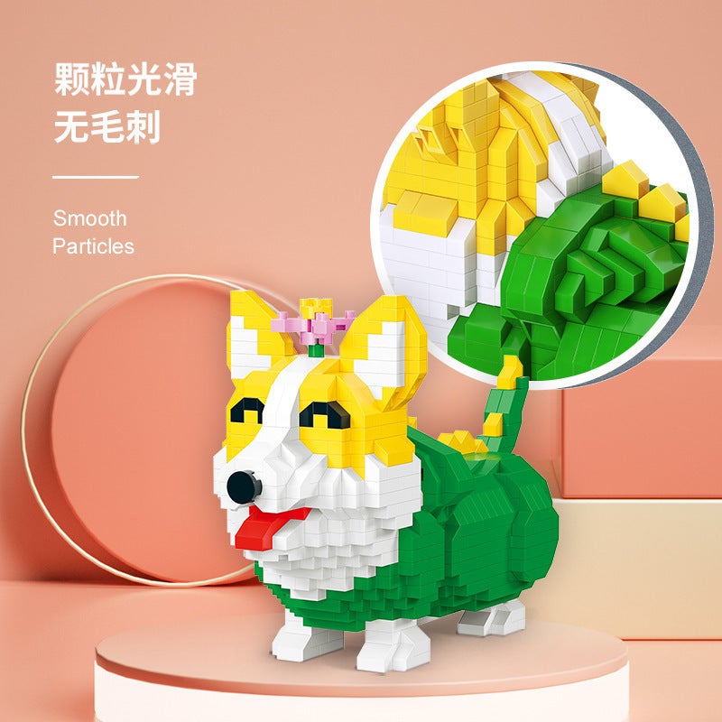 Magic 93003 Microparticle Corgi Erha Small Animal Creative Assembled Toy Pet Cat Building Blocks Orange Cat Model 5 - Image 4