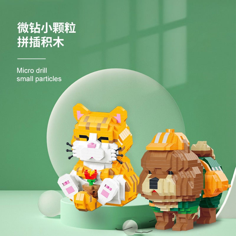 Magic 93003 Microparticle Corgi Erha Small Animal Creative Assembled Toy Pet Cat Building Blocks Orange Cat Model 5 - Image 5