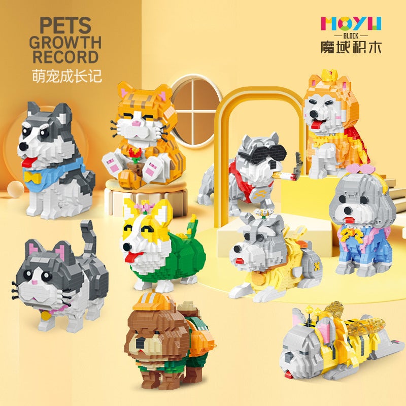 Magic 93003 Microparticle Corgi Erha Small Animal Creative Assembled Toy Pet Cat Building Blocks Orange Cat Model 5 - Image 2