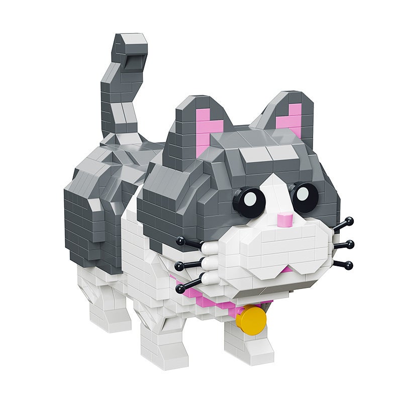 Magic 93003 Microparticle Corgi Erha Small Animal Creative Assembled Toy Pet Cat Building Blocks Orange Cat Model 5 - Image 1