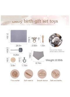 Gonice New Born Baby Gift Baskets Baby Boy Shower Gifts Set,Newborn Essentials Stuffers Baby Bath Set with Muslin Blanket, Drool Towel, Wood Brush & Rattle,Welcome Baby Gift Basket Loveys Box for Babies,Moms  - Image 5