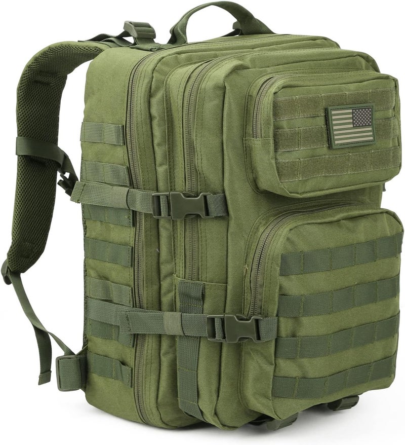 REEBOW GEAR Military Tactical Backpack 40L Assault Pack Army Molle Bug Out Bag Backpacks Black Brown - Image 1