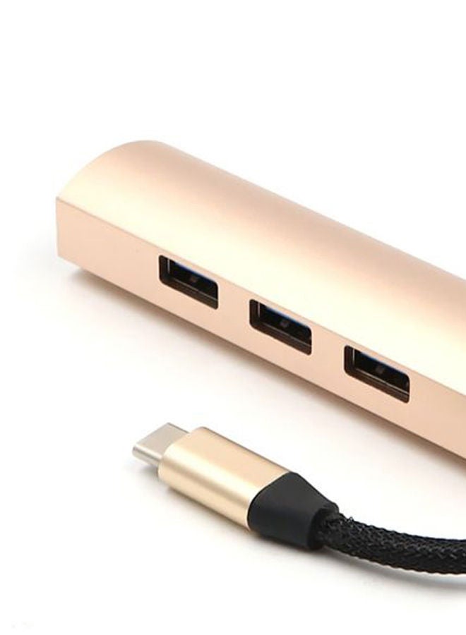 NIBEMINENT 4-Port High Speed USB HUB Gold - Image 2